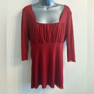 Ruched red holiday top size XL